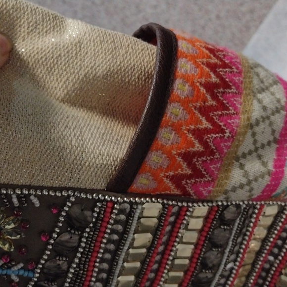 Big Buddha Beaded and Embroidered Tote, 13x12x6 - Picture 10 of 10